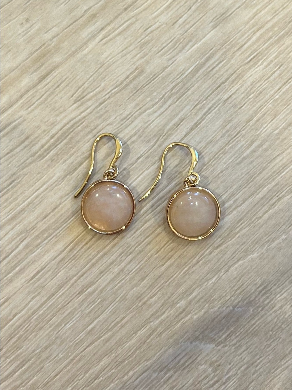 Rose Quartz Earrings - Pastel Pink and Gold